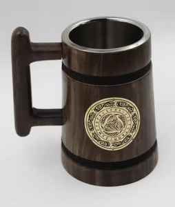 Taza para Beber de Madera de Mango Ecológica con Símbolo Vikingo de Odín para Uso Doméstico - Product Image 2