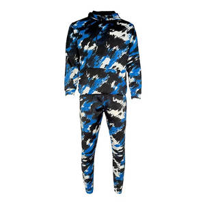 Sudadera con Capucha y Pantalones Deportivos a Juego con Estampado de Camuflaje Azul para Hombre, Logotipo Personalizado, Ropa Deportiva al por Mayor OEM ODM - Product Image 1