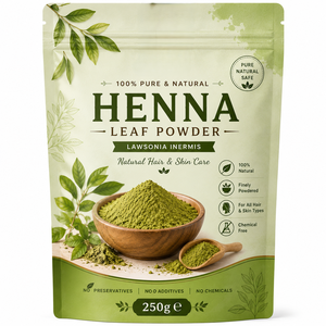 Poudre de henné la plus vendue, qualité cosmétique, soigneusement traitée, mouture fine, 250g, couleur naturelle intense et facile à appliquer - Product Image 1
