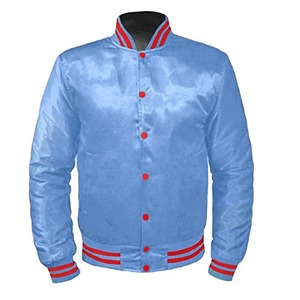 Chaquetas Varsity de Satén Personalizadas para Hombre, con Cuello Alto, Impermeables, Ligeras, con Logotipo Frontal, Estilo Bomber de Béisbol - Product Image 3