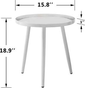 Modern Round Metal Coffee <b>Table</b> Nordic <b>White</b> Side <b>Table</b> for Living Room Small Luxury Tea <b>Table</b> Decorative Minimalist <b>End</b> <b>Tables</b> - Product Image 4