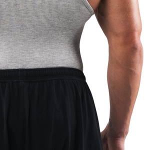 Men Ribbed Tank Top Sleeveless Muscle Fit Gym Workout Vest <b>Stretch</b> Athletic Training Base Layer Light Grey Activewear - Product Image 6