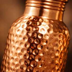 Pure Copper Hammered Water Bottle 600ML Handcrafted Ayurvedic Leakproof Portable Anti-corrosion Gift Box Packaging <b>Drinkware</b> - Product Image 5
