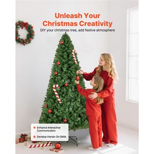 Albero di Natale Artificiale da 180 cm con 1250 Punte di Rami, Base in Metallo Robusta, Decorazioni per Casa e Feste # # # #   Dimensioni Personalizzabili - Product Image 5
