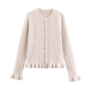 Nouveau style – Cardigan en tricot superposé élégant pour femme, style vintage - Product Image 1