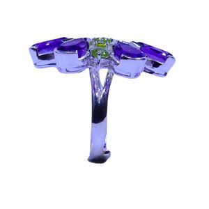 Wedding Wear 925 Sterling Silver Silver Plated Jewelry <b>Peridot</b> Amethyst Gemstone Women Wear fashionable <b>Ring</b> - Product Image 4