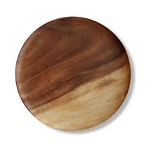 Plato Redondo de Madera para Servir, Hecho a Mano, Diseño Minimalista de Color Sólido, para Servir Aperitivos y Bocadillos - Product Image 1