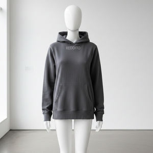 Sweat à capuche long et ample en polaire pour femme, grande taille, personnalisé, de haute qualité, en coton, pour l'hiver, avec col à capuche, poches avant et épaules tombantes - Product Image 1