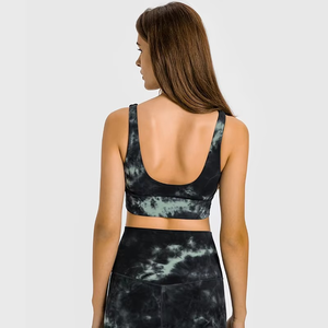 เสื้อชั้นในกีฬาโยคะผู้หญิงแบบไร้ตะเข็บ ลายมัดย้อม ออกแบบเองได้ รับผลิตแบบ OEM ODM สำหรับชุดออกกำลังกาย - Product Image 2