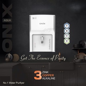 Purificador de agua ONIX WHITE con sistema RO, zinc, cobre, alcalino y TDS, capacidad de almacenamiento de 10L, indicador LED, material de grado alimenticio, DOMÉSTICO - Product Image 1