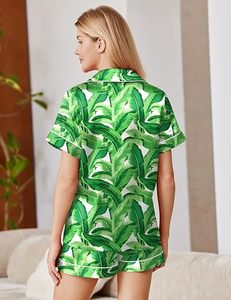 Ensemble de pyjama en satin de soie de luxe pour femmes RTS, taille élastique, manches courtes, uni, pour l'automne/l'hiver/l'été - Product Image 6