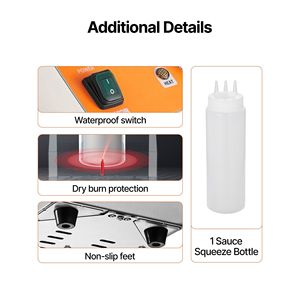 Calentador de Botellas Eléctrico Comercial de 0.8L, Dispensador de Queso de Plástico y Calentador de Fudge Caliente con Temperatura Ajustable de 86-185F - Product Image 6