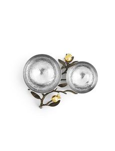 Modernos Cuencos de Servir de Acero Inoxidable de 2 Niveles, Plato Dorado para Aperitivos con Diseño de Granada, Cuenco de Metal de Lujo para Dulces, para el Hogar, Hotel, Restaurante - Product Image 1