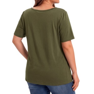 Classic Solid Color <b>Women's</b> V-Neck T-Shirt – Minimalist Fashion Breathable Eco-Friendly 100% Cotton Casual Everyday Comfort - Product Image 6