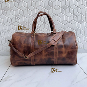 New Design Fashion Crunch Leather Large Capacity Unisex Travel <b>Luggage</b> Bag Animal Print Adjustable <b>Strap</b> Zipper Closure Gift - Product Image 1