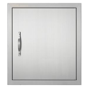 Porta di Accesso BBQ da Incasso in Acciaio Inossidabile per Cucina Esterna Singola, 18L x 20H Pollici, con Maniglia Verticale a Muro per Stoccaggio - Product Image 1