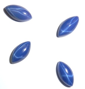 Zafiro Azul Estrella Marquise de 5x10 mm, 2 Quilates, Creado en Laboratorio, Cabujón Pulido con Efecto de Estrella de 6 Puntas, 3 mm de Altura, para Joyería - Product Image 4