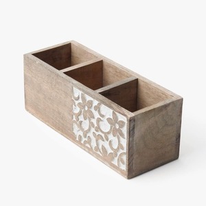 Última Novedad: Nuevo Diseño de Portacucharas Doble de Madera, Porta Cubiertos, Porta Servilletas, para Cucharas, Cuchillos y Utensilios de Cocina, Ecológico - Product Image 1