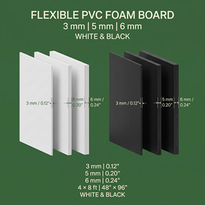 Panneau PVC noir style Sintra 6 mm 122 x 244 cm, résistant à l'huile et à l'eau, anti-reflet, plaque plate pour montages de galerie d'art et usage commercial - Product Image 4