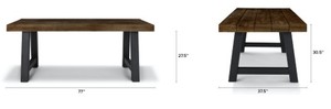 Mesa de Centro de Madera Rústica, Mesa Rectangular de Madera Maciza para Sala de Estar, Muebles para Sofá - Product Image 1