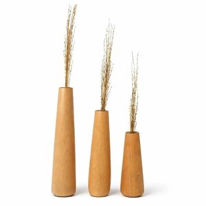 Florero Moderno Minimalista Japandi de Bambú Contemporáneo sin Tallo para Decoración Interior y Centro de Mesa - Product Image 2