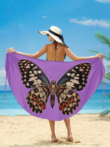 Maillot de bain maxi imprimé papillon sexy pour femme, vêtements de plage élégants d'été, anti-UV, 100% polyester - Product Image 5
