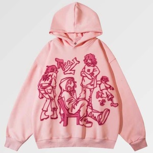 เสื้อฮู้ดดี้ฟลีซทรงโอเวอร์ไซส์แบบยูนิเซ็กซ์ ล้างสีแบบแอซิดวอช ตกแต่งโลโก้ปัก 100% ผ้าฝ้าย สไตล์ลำลอง สตรีทแวร์ รับผลิตตามแบบ (OEM) ขายส่ง - Product Image 1