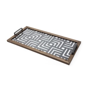 Magnifique plateau de service en bois naturel, organisateur de table fait main, plateau de petit-déjeuner, décoration de cuisine et de maison, cadeau - Product Image 6