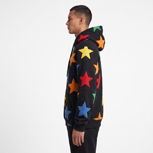 Sweat à capuche unisexe en polyester et coton - Noir avec étoiles multicolores - Product Image 3