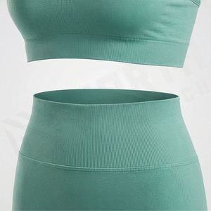 Ensemble de yoga pour femmes, vêtements de fitness, soutien-gorge de sport et leggings, tenue de sport pour la gym, l'entraînement et les exercices, couleur personnalisée - Product Image 5