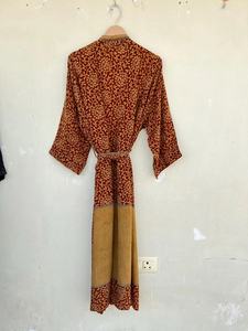 Robe Kimono en Crêpe de Soie Robe Kimono Longue en Soie Robes Femme Kimono Floral - Product Image 6