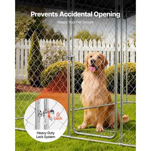 Grand enclos extérieur pour chien 9,84x9,84x7,05 pieds avec serrure sécurisée, résistant aux UV et imperméable - Product Image 5