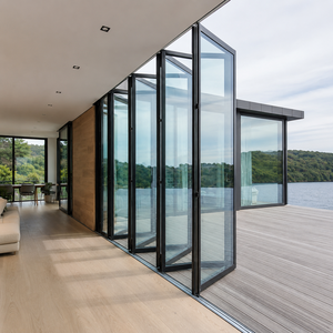 Holcom Soundproof Garden Aluminum Bifold Folding Door Hurricane-Proof Lowe Soundproof Glass Foldable Exterior Balcony Patio Door - Product Image 1