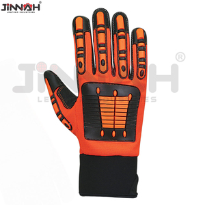 Gants de mécanicien en cuir de haute qualité fabriqués au Pakistan, dernier design, double paume, anti-coupure et antidérapants. - Product Image 3