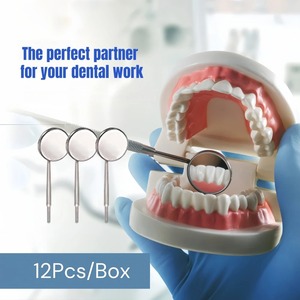 Juego de 12 piezas de cabezales desechables para espejo dental, cono de acero inoxidable con rodio, herramientas de odontología para cirugía endodóntica Ultra - Product Image 3