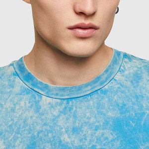 T-shirt vintage tie-dye délavé à l'acide pour homme, coupe oversize, avec impression DTG et effet délavé - Product Image 3