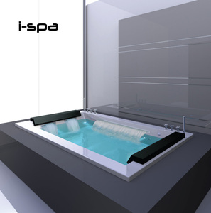 Baignoire Spa Autoportante en Acrylique Rectangulaire avec Jets de Massage et Robinet pour Usage Intérieur, Bain Japonais pour 2 Personnes, à Air - Product Image 5