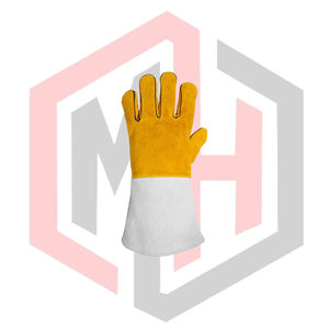 Guantes de Cuero Dividido para Soldadores Mig Mag, 7 oz, 16 Pulgadas, Resistentes al Calor, Antiestáticos, Antidesgarros, Antivibración, Sin Silicona - Product Image 3