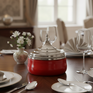 Luxury Wooden Serving Casserole with Lid Stainless Steel | Hotpot Food Warmer Handcrafted Designer Serveware Bowl Cookware <b>Gift</b> - Product Image 4