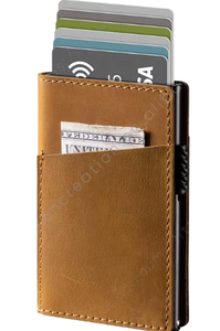 Tarjetero de Aluminio y Cuero Genuino con Protección RFID para Hombre, Diseño de Alta Gama - Product Image 3