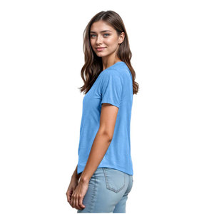 Camiseta de Manga Corta para Mujer, Tejido Sólido, de Alta Calidad, Secado Rápido, Ecológica, Transpirable, Tallas Grandes - Product Image 6