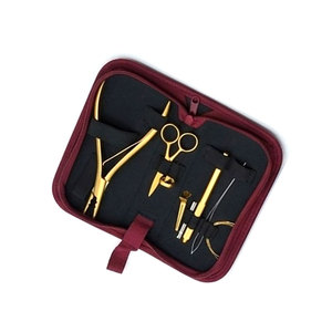 Premium Quality Stainless Steel Hair Extension and <b>Beading</b> Tool Kit with Carry Case Hair Extension Scissors Pliers <b>Needles</b> Hook - Product Image 3