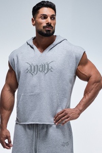 Gilet à capuche sans manches décontracté pour homme en polyester/coton avec poches modernes, tissu doux, coupe décontractée - Product Image 3