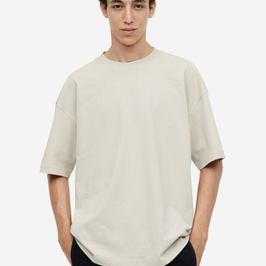 Nouveautés – T-shirt décontracté uni en polyester/coton, coupe longue, coupe-vent, pour homme et femme, idéal pour le sport et la gym, personnalisable en gros - Product Image 3