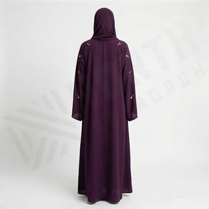 2025 OEM Kimono Abaya pour femmes musulmanes, en tissu polyester épais, doux et très extensible, col en V, manches longues, pour fêtes, Ramadan, mariages - Product Image 2