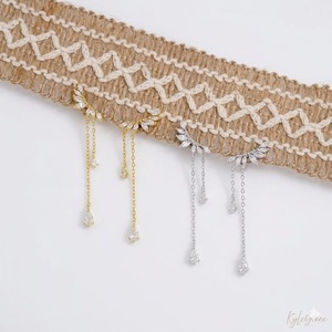 ต่างหูทองคำแท้ 14K รูปปีกนางฟ้า ประดับเพชรเลี้ยงในห้องปฏิบัติการ แบบห้อยระย้า ต่างหูแบบโซ่ ต่างหูสำหรับงานแต่งงาน ต่างหูแบบแชนเดอเลียร์สำหรับเจ้าสาว - Product Image 3