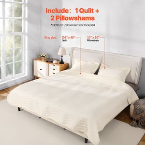 Juego de Edredón King de 3 Piezas en Microfibra Beige para una Cama Confortable - Product Image 6