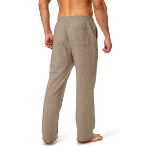 Men's 100% Cotton <b>Drawstring</b> Pants With Logo Right Leg Casual Breathable Lightweight Mid Waist Men's <b>Trousers</b> For Sale - Product Image 5