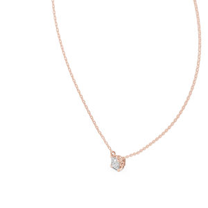 จี้เพชรเจ้าหญิงทองคำโรสโกลด์ 14K สำหรับผู้หญิง |   ชุดทำงาน |   เพชรที่เพิ่งเพาะเลี้ยง - Product Image 4