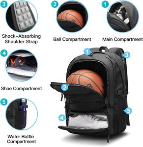 Sac à dos de sport unisexe personnalisé pour le basketball et le football en plein air, imperméable, grande capacité, léger - Product Image 2